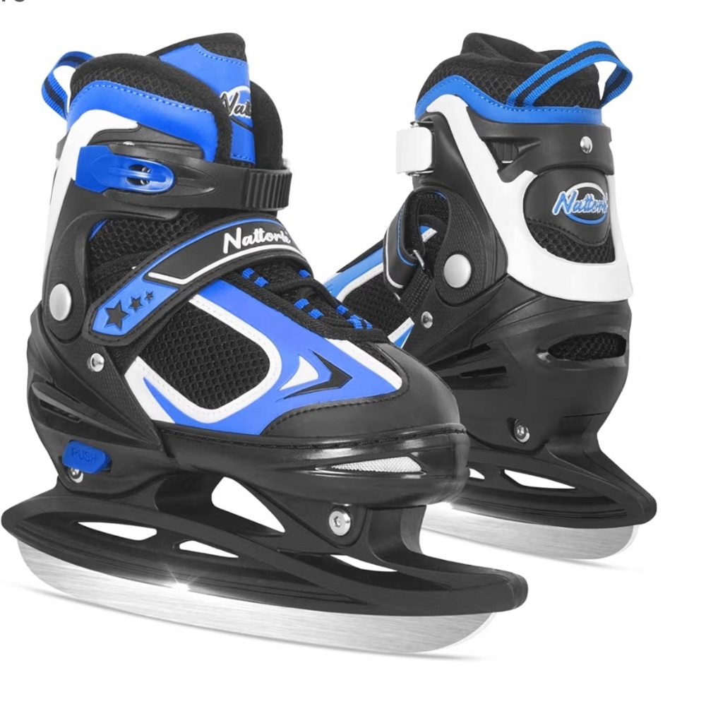 Nattork Blue Black Ice Skates for Kids Size Small (10C-13C) New